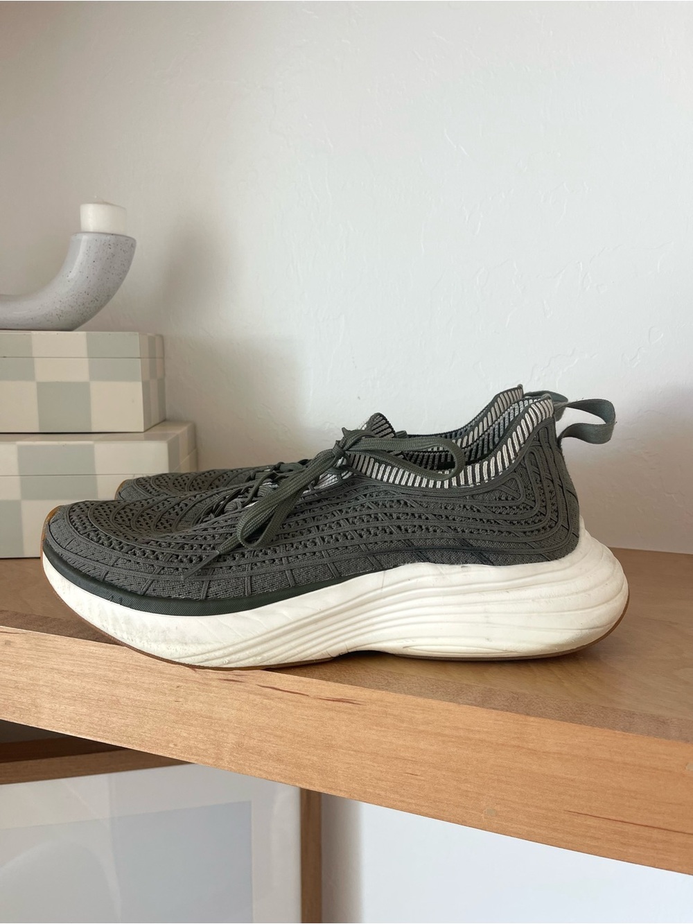 APL Techloom Zipline Green Fatigue Countryside Ivory Knit Tennis Running Shoes